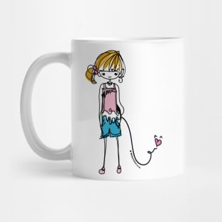 doodle girl illustration Mug